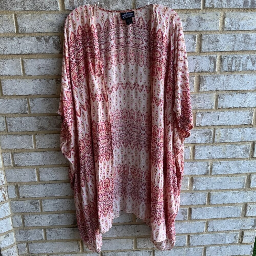 ANGIE Sleeveless Cover Up Open Front Boho Cardigan Women's Size M.